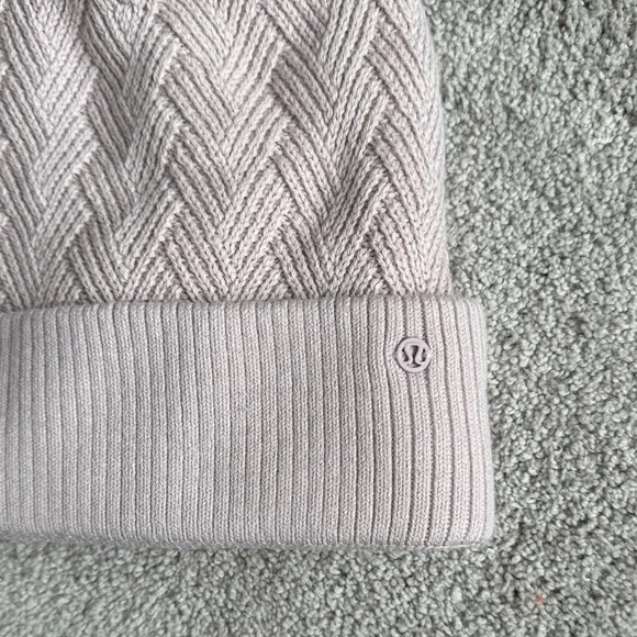 Lululemon Pink Sherpa Knit Beanie with Pom Pom - Picture 2 of 6